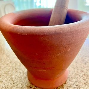 Clay Mortar & Pestle - Large